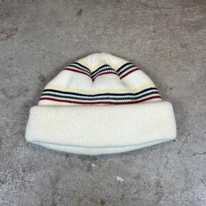 Striped Urban Outfitters white beanie hat